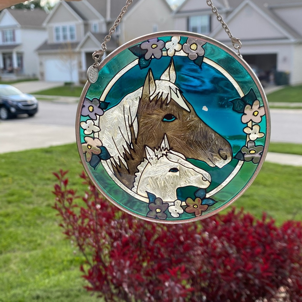 Rare Amia studio Dam & Foal sun catcher 4.5x4.5”